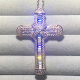 18K Rose Bible Jesus Cross Pendant Necklace Crucifix Charm Diamond Jewelry