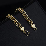 18k Classic Width Chain Bracelet for Men Women Jewelry Gift