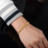 18k Classic Width Chain Bracelet for Men Women Jewelry Gift