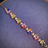 18k Gemstone Bracelet for Women Wedding Gift Bijoux Femme