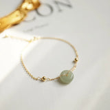 18k Natural Jade Gemstone Bracelet for Women Party High Jewelry Wedding