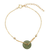 18k Natural Jade Gemstone Bracelet for Women Party High Jewelry Wedding