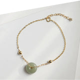 18k Natural Jade Gemstone Bracelet for Women Party High Jewelry Wedding