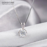 1ct Moissanite Pendant Necklace in 925 Sterling Silver Snowflake for Women