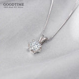 1ct Moissanite Pendant Necklace in 925 Sterling Silver Snowflake for Women