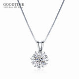 1ct Moissanite Pendant Necklace in 925 Sterling Silver Snowflake for Women