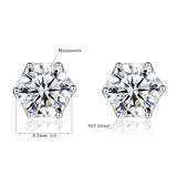 2 Carats Moissanite Earrings Studs Solid Silver 925 Classic Engagement Jewelry