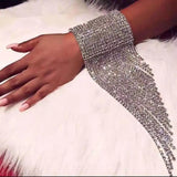 Rhinestone Tassel Hand Chain for Women Bridal Wedding Jewelry
