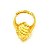 24K Copper Plated Leaf Hollow Openings Adjustable Finger Ring Wedding Jewelry