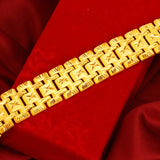 24K Men's Bracelet Personalized Watch Wedding Anniversary Wide Version