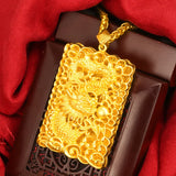 24K Yellow Plated Pendant for Women Men Filled Thick Female Pendant