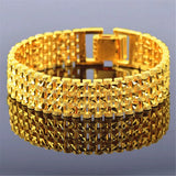 24k Men's Not Fade Bangle Bracelet Watchbands Coins Party Hot Rich