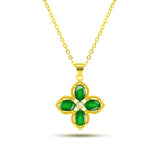 Green Emerald Chalcedony Necklace Pendant for Women