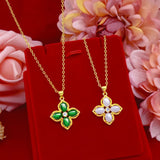 Green Emerald Chalcedony Necklace Pendant for Women