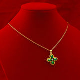 Green Emerald Chalcedony Necklace Pendant for Women