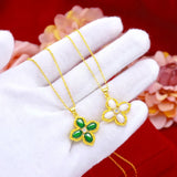 Green Emerald Chalcedony Necklace Pendant for Women