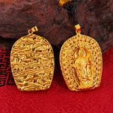 24k Pure Buddha Pendant Necklace for Women Men Thick Pendant