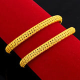 24k Yellow Plated Filigree Bracelet Bangle for Women
