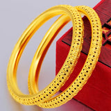24k Yellow Plated Filigree Bracelet Bangle for Women