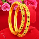 24k Yellow Plated Filigree Bracelet Bangle for Women
