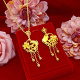 24k Gold Plated Goldfish Necklace for Women Pendant Clavicle Chain
