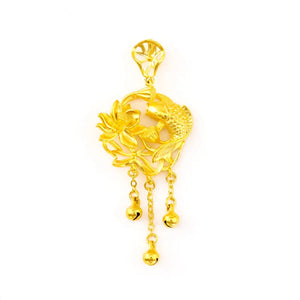 24k Gold Plated Goldfish Necklace for Women Pendant Clavicle Chain