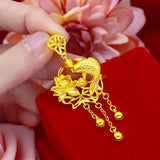 24k Gold Plated Goldfish Necklace for Women Pendant Clavicle Chain