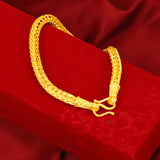 24k Yellow Plated Snake Bone Bracelet for Women