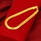 24k Yellow Plated Snake Bone Bracelet for Women