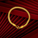 24k Yellow Plated Snake Bone Bracelet for Women