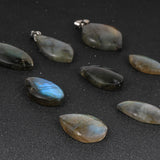 Labradorite Irregular Moon Stone Charm Pendant DIY Jewelry Making
