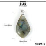 Labradorite Irregular Moon Stone Charm Pendant DIY Jewelry Making