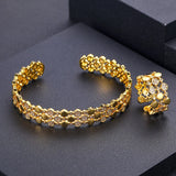 2PCS Dubai Bangle Ring Set Wedding Engagement