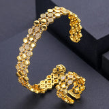 2PCS Dubai Bangle Ring Set Wedding Engagement