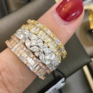 Stackable Wedding Rings Set CZ Bridal Jewelry