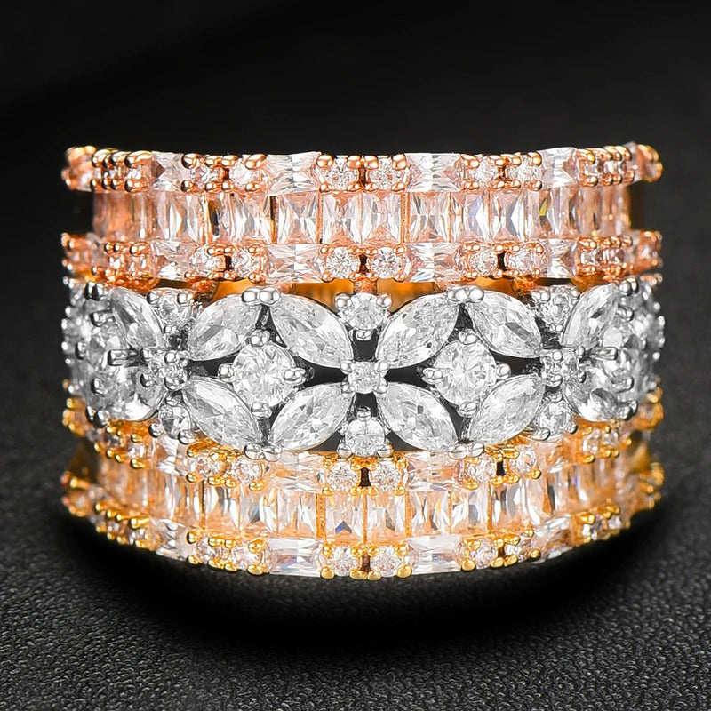 Stackable Wedding Rings Set CZ Bridal Jewelry