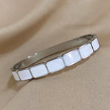 316L Stainless Steel Bracelets for Women Square Enamel Bangles