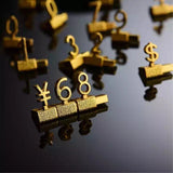 Adjustable 3D Metal Shelving with Euro Pound Numeral Cubes