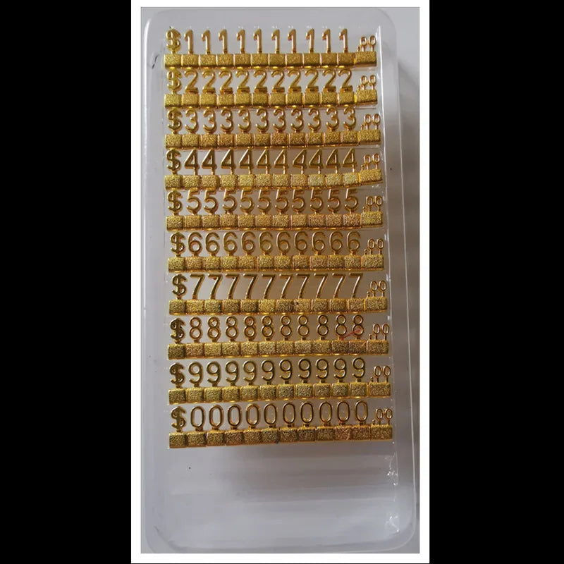 Adjustable 3D Metal Shelving with Euro Pound Numeral Cubes