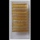 Adjustable 3D Metal Shelving with Euro Pound Numeral Cubes