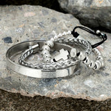 3pcs Stainless Steel Bracelets Men Cross Charm Bangle Homme Pulseira