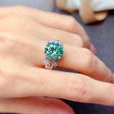5 Carats Green Moissanite Adjustable Rings for Women