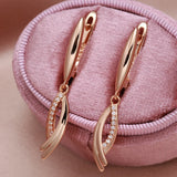 Rose Drop Earring Hyperbolic Cross Cubic Zircon Cut Fine Jewelry