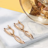 Rose Drop Earring Hyperbolic Cross Cubic Zircon Cut Fine Jewelry