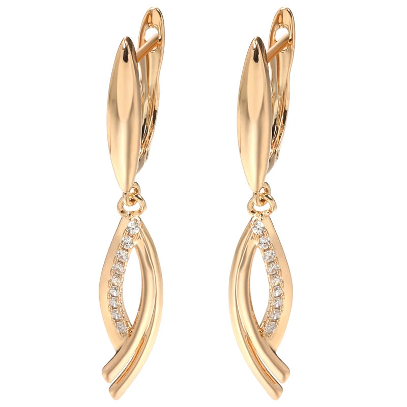 Rose Drop Earring Hyperbolic Cross Cubic Zircon Cut Fine Jewelry