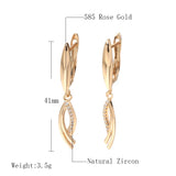 Rose Drop Earring Hyperbolic Cross Cubic Zircon Cut Fine Jewelry