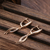 Rose Drop Earring Hyperbolic Cross Cubic Zircon Cut Fine Jewelry