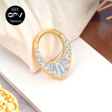 High Brightness Zircon Nasal Septum Ring Titanium G23