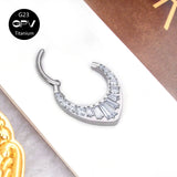 High Brightness Zircon Nasal Septum Ring Titanium G23