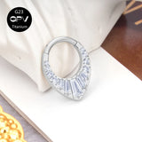 High Brightness Zircon Nasal Septum Ring Titanium G23